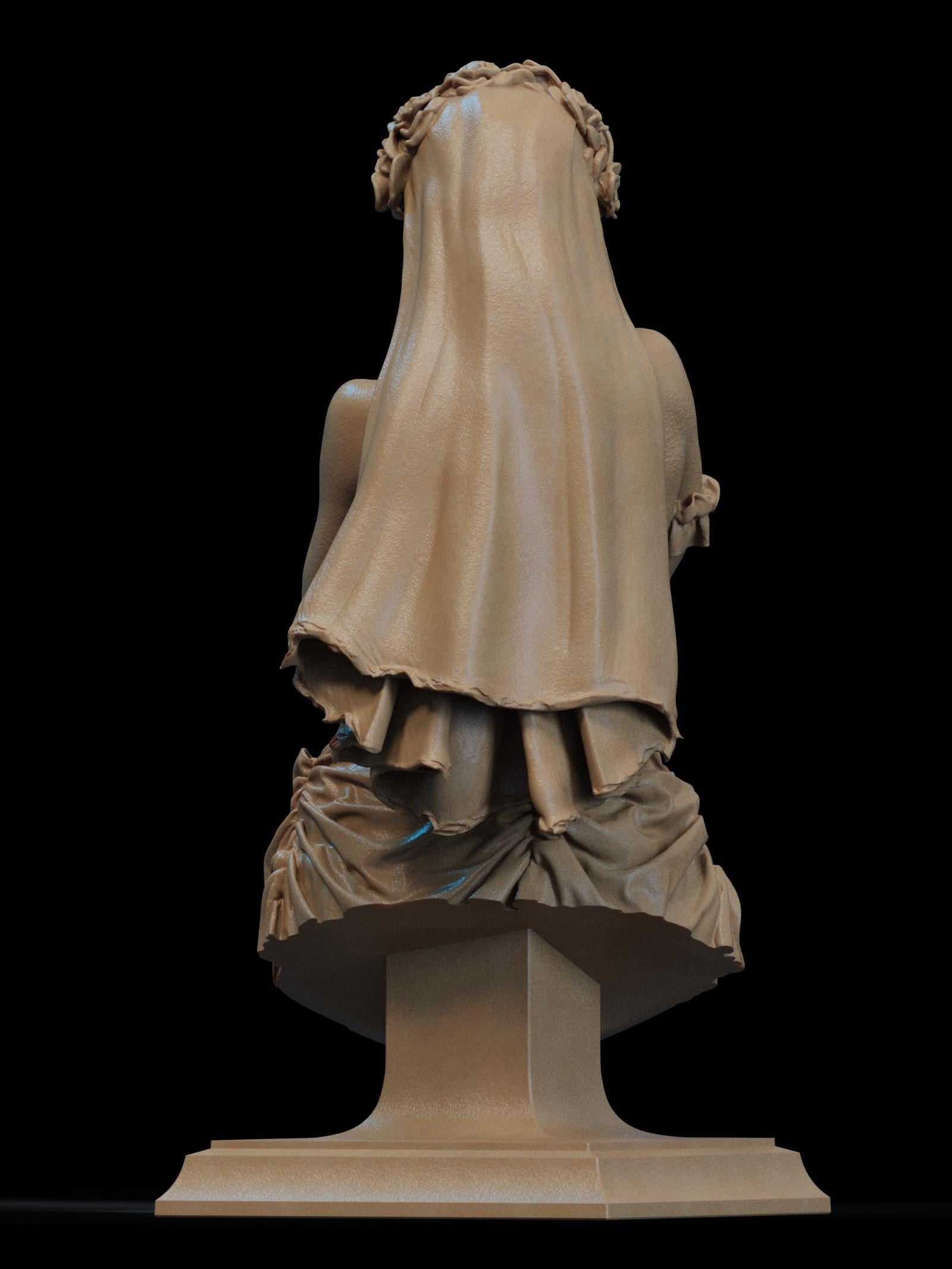 Undead Bride | Bust | Figurine | Collectible | Pin Up | CA 3D Studios