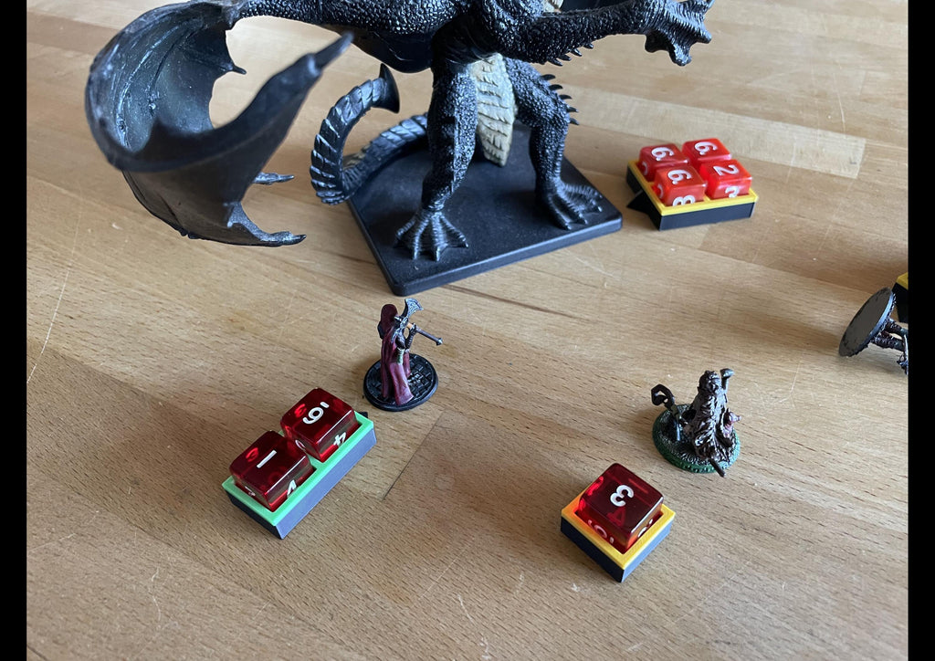 D6 Dice Holder & Wound Tracker | Life Counter | HP Counter Tabletop Accessories | Wargaming RPG