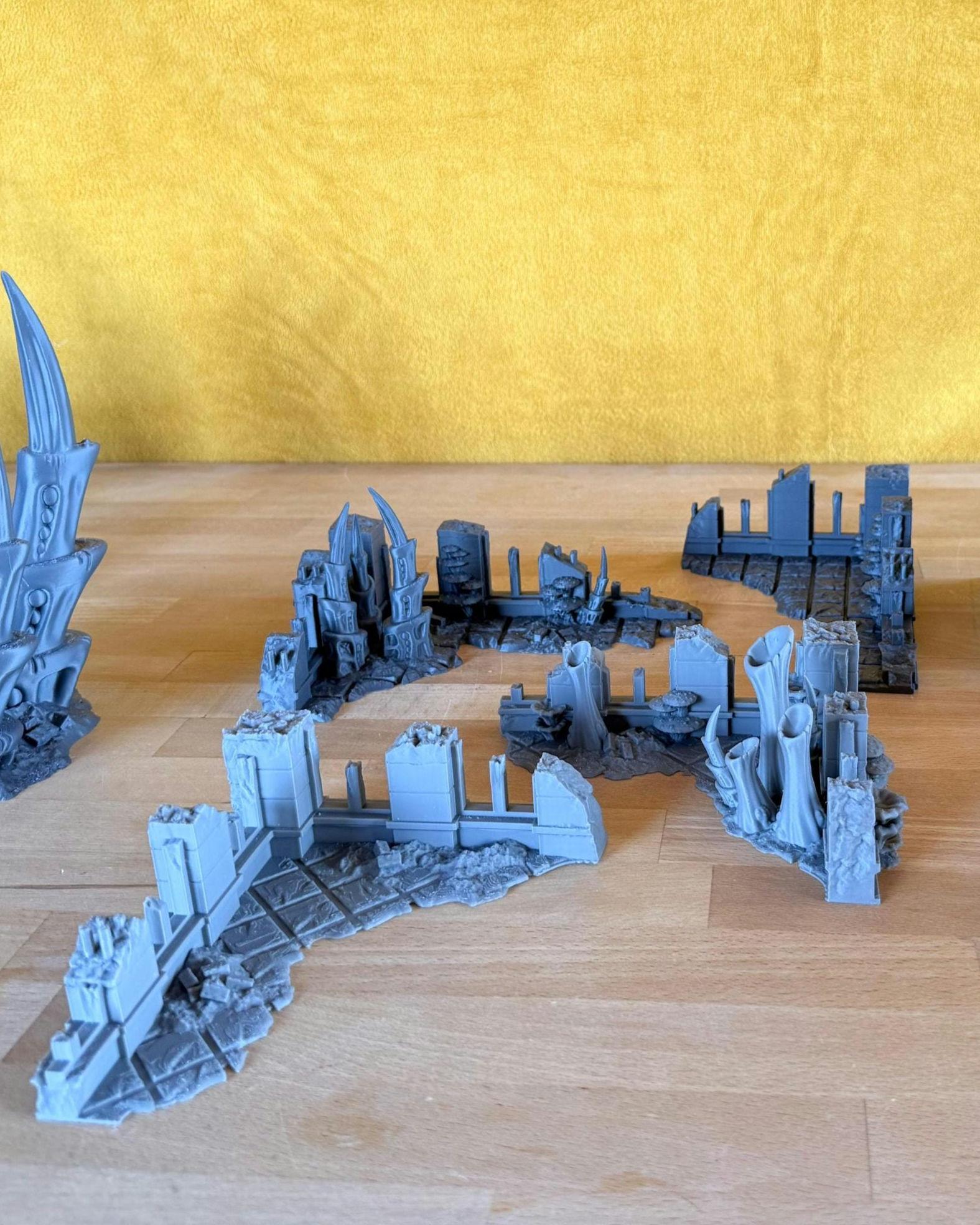 Ground Ruins | Tulipa, The Infested World. 3d Printing Designs Bundle. Alien Bio Swarm, Hive, Scifi Ruins. Terrain and Scenery for Wargames