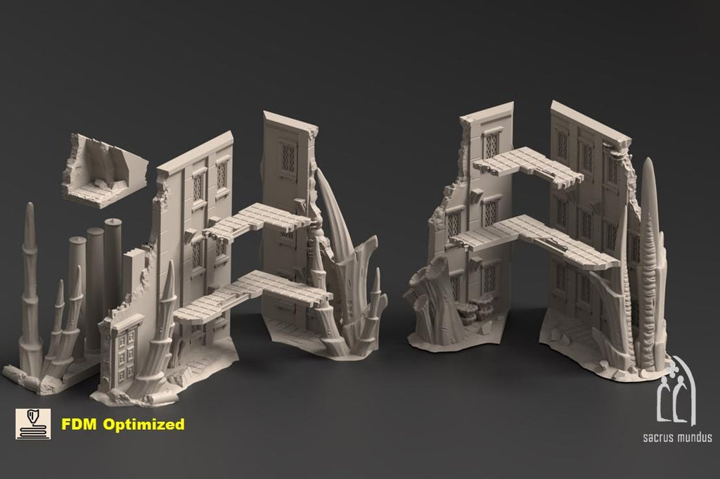 Tulipa, Evolved Infestation. 3d Printing Designs Bundle. Alien Bio Swarm, Hive, Scifi Ruins. Terrain and Scenery for Wargames