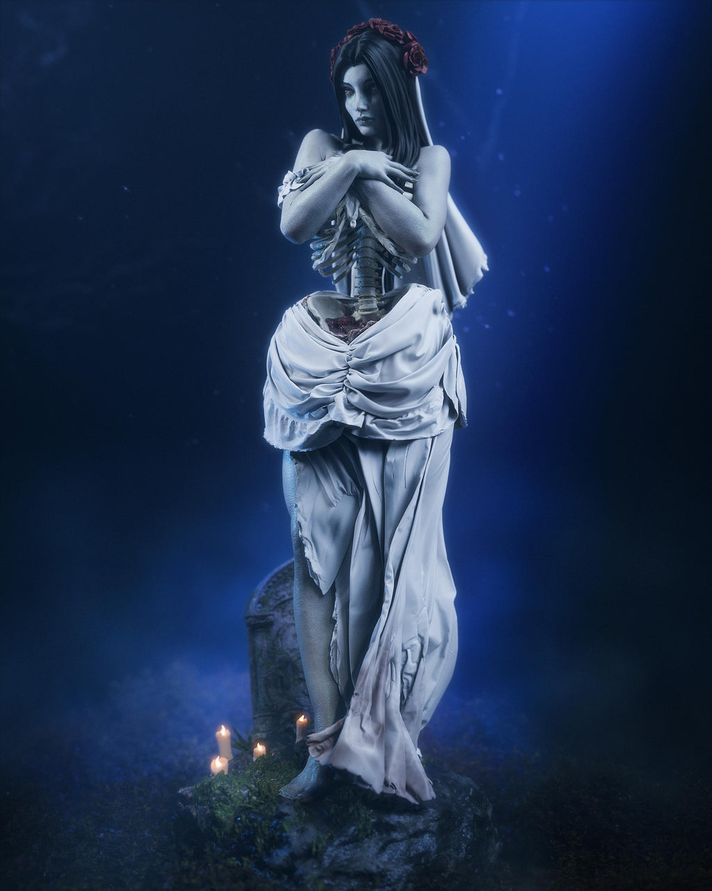 Undead Bride | Figurine | Collectible | Pin Up | CA 3D Studios