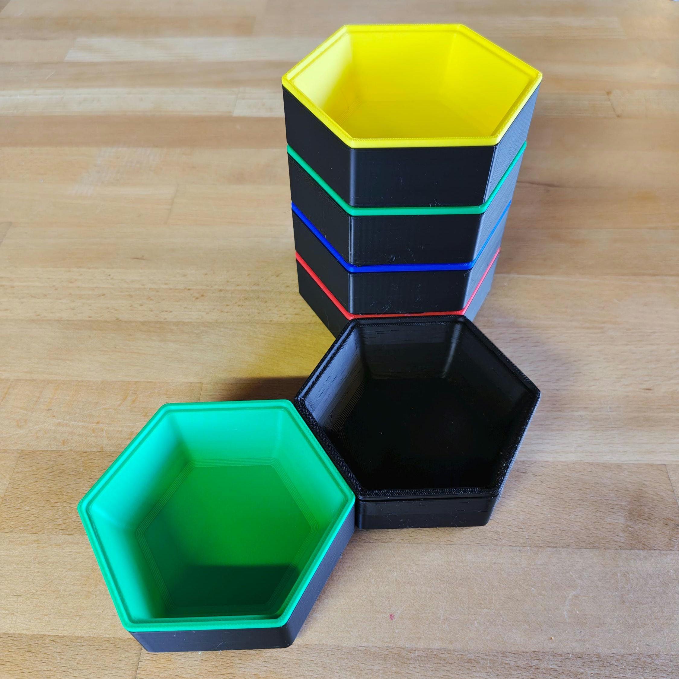 Magnetic Stackable Hexagonal Board Game Piece Tray made from PLA