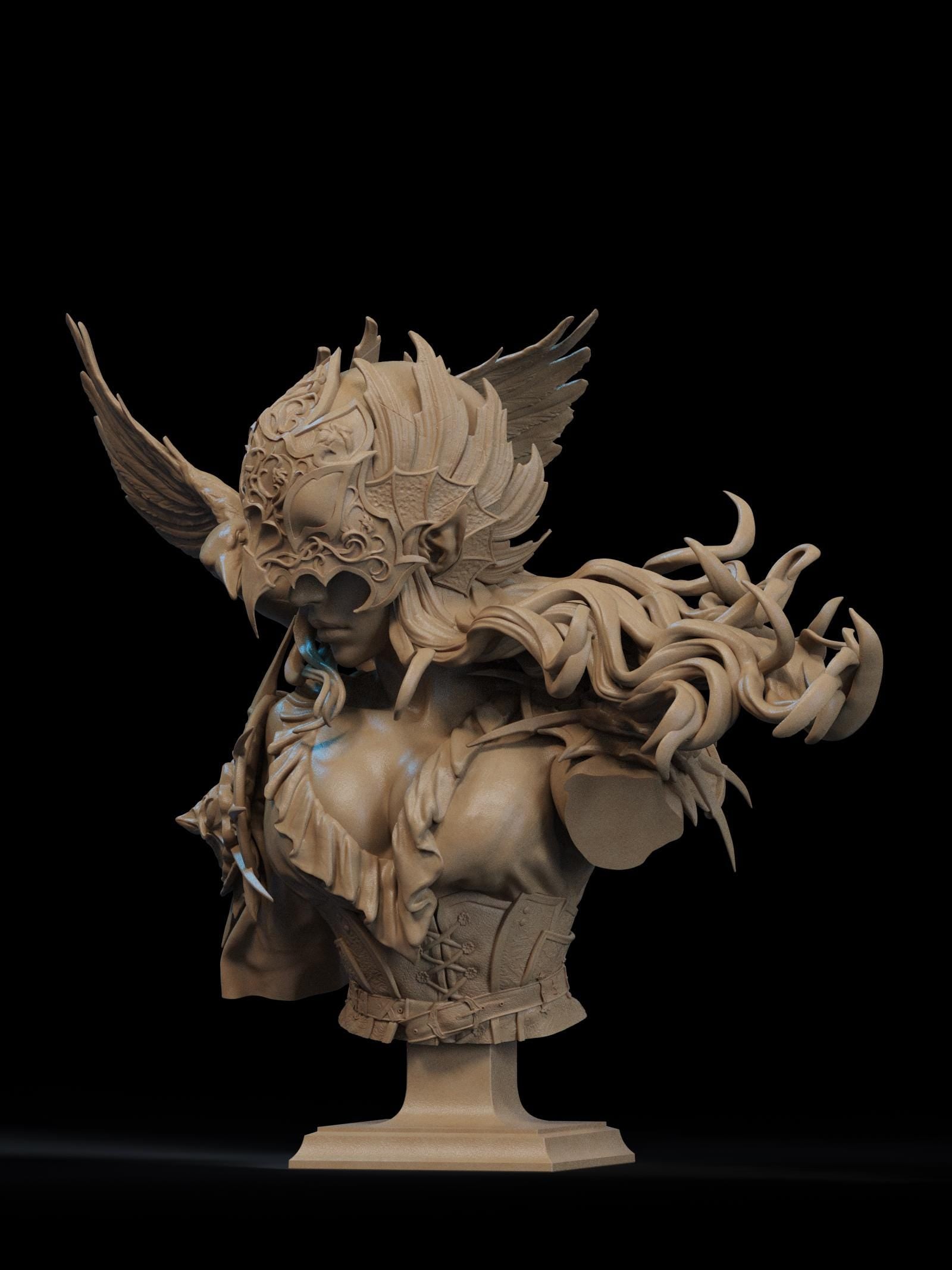 Lenora Queen of Crows | Bust | Figurine | Collectible | Pin Up | CA 3D Studios