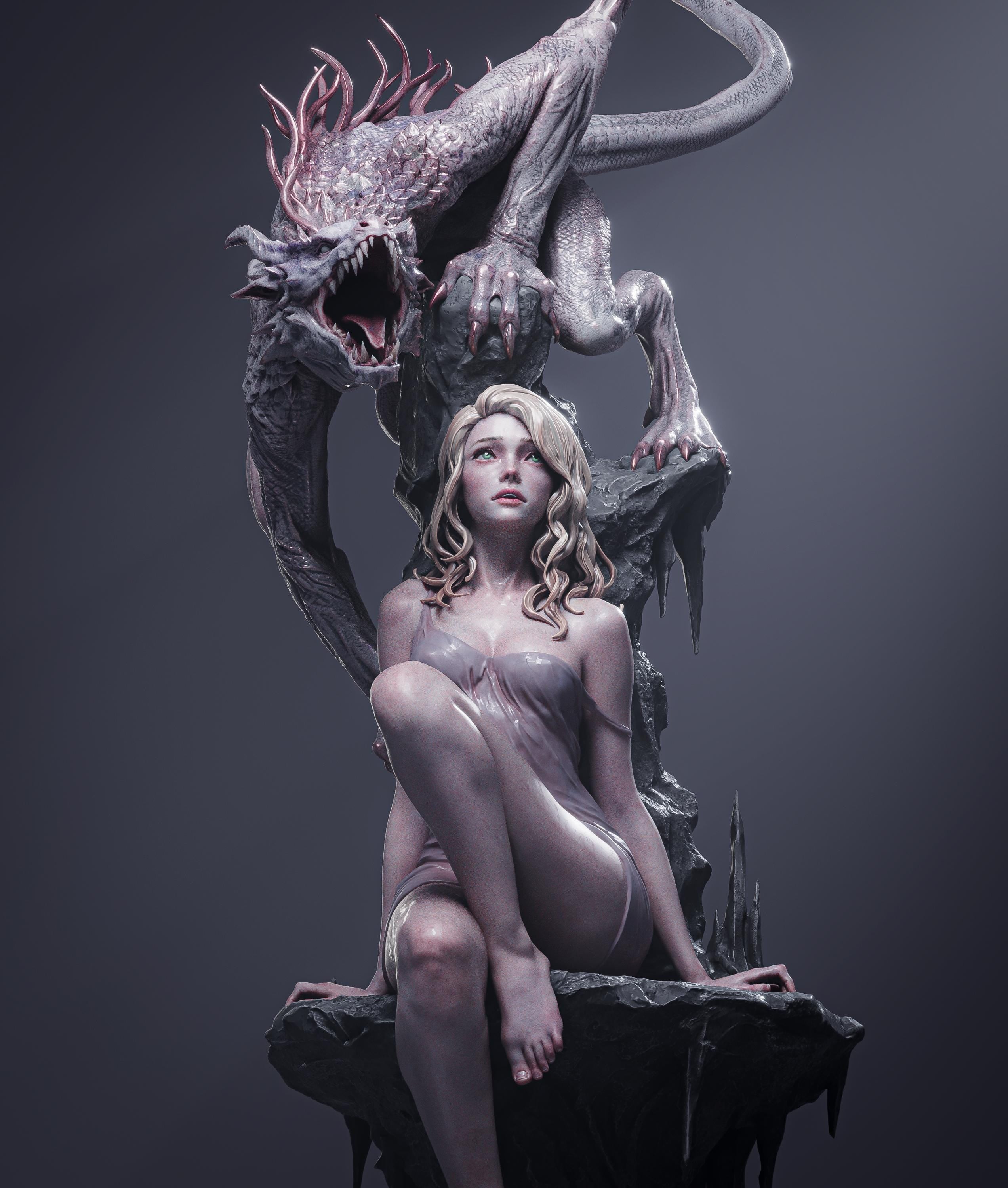 Elegy of the Wyrm |F| Figurine | Collectible | Pin Up | CA 3D Studios