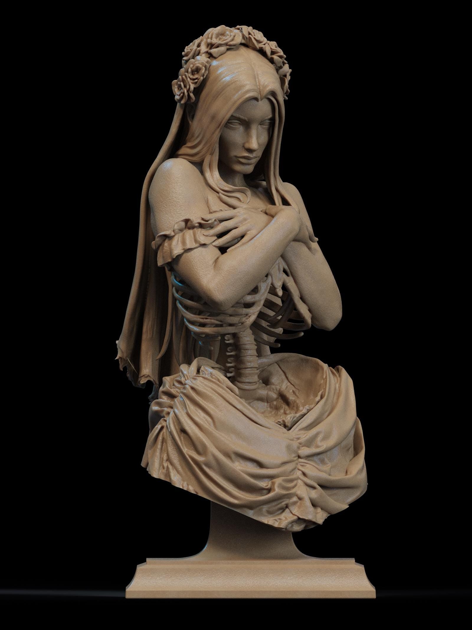 Undead Bride | Bust | Figurine | Collectible | Pin Up | CA 3D Studios