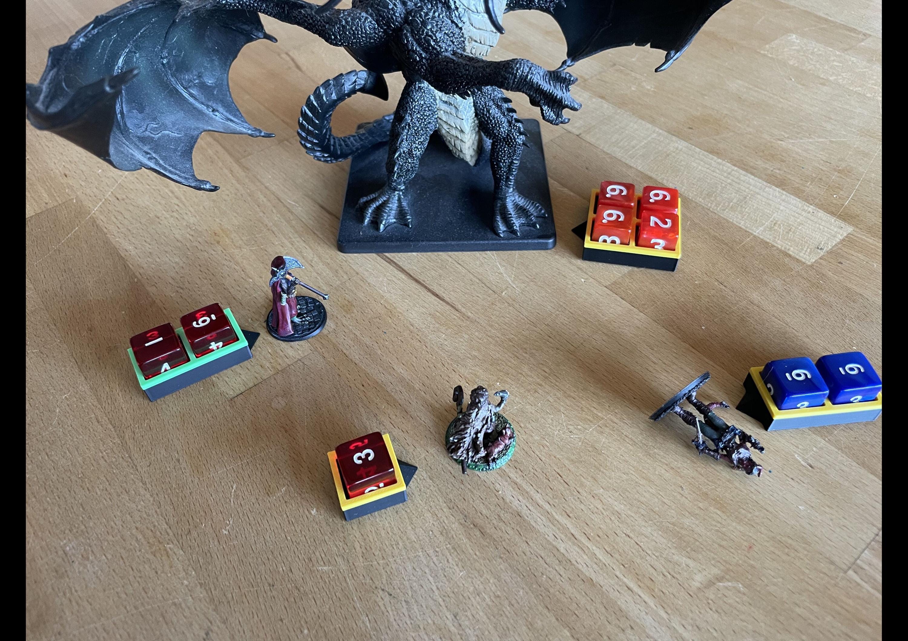 D6 Dice Holder & Wound Tracker | Life Counter | HP Counter Tabletop Accessories | Wargaming RPG