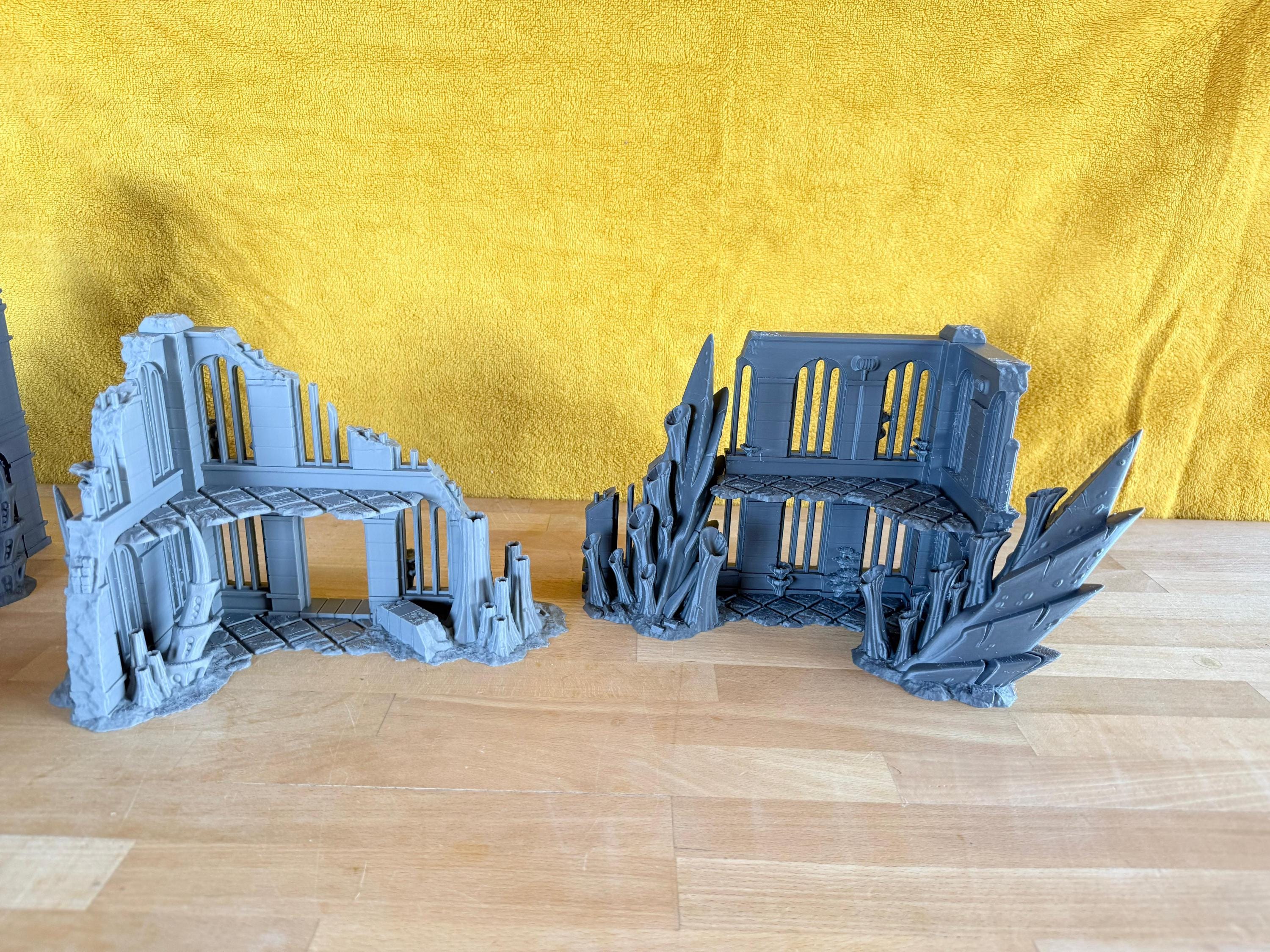 2 Story Ruins | Tulipa, The Infested World. 3d Printing Designs Bundle. Alien Bio Swarm, Hive, Scifi Ruins. Terrain and Scenery for Wargames