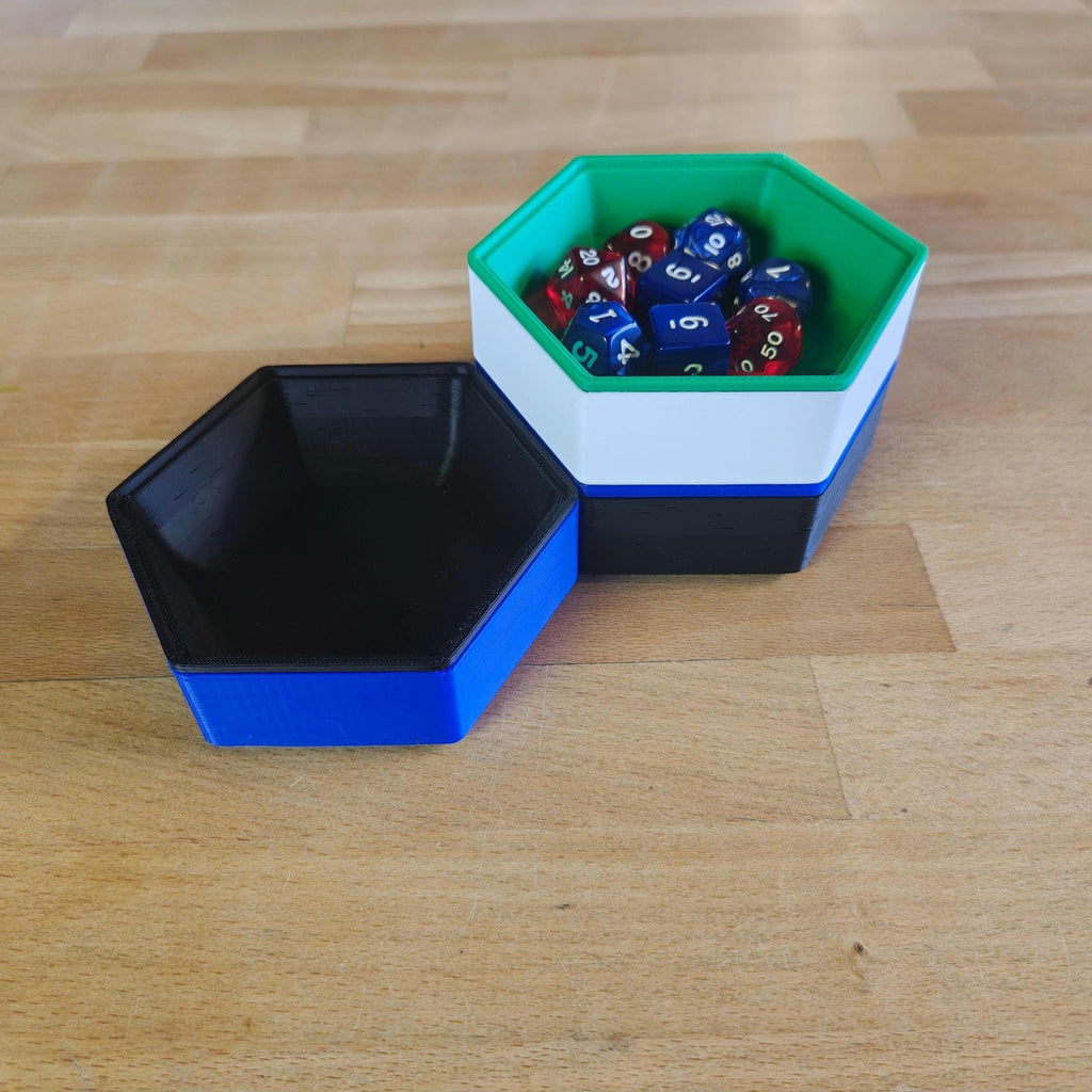 Magnetic Stackable Hexagonal Board Game Piece Tray made from PLA