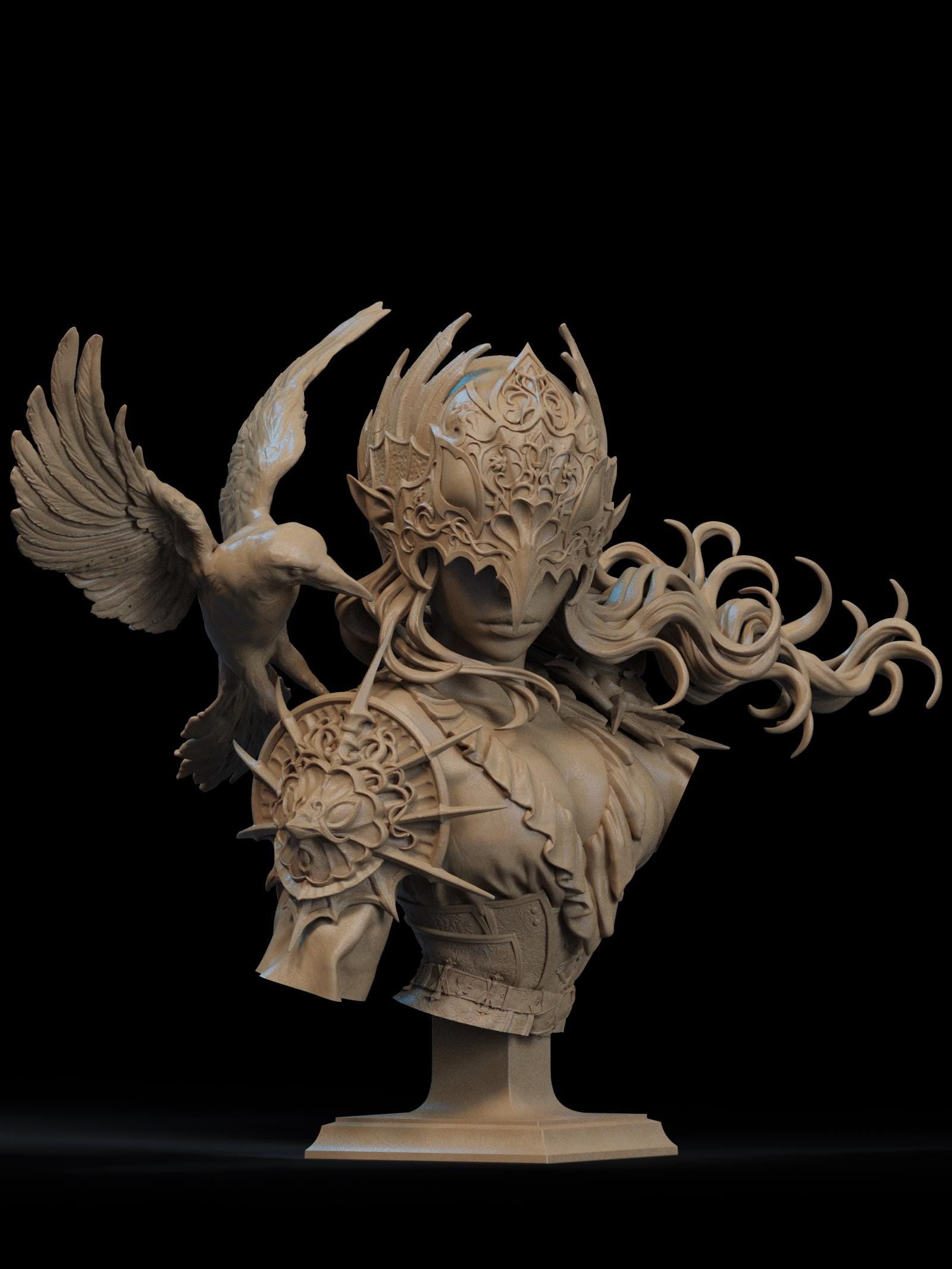 Lenora Queen of Crows | Bust | Figurine | Collectible | Pin Up | CA 3D Studios