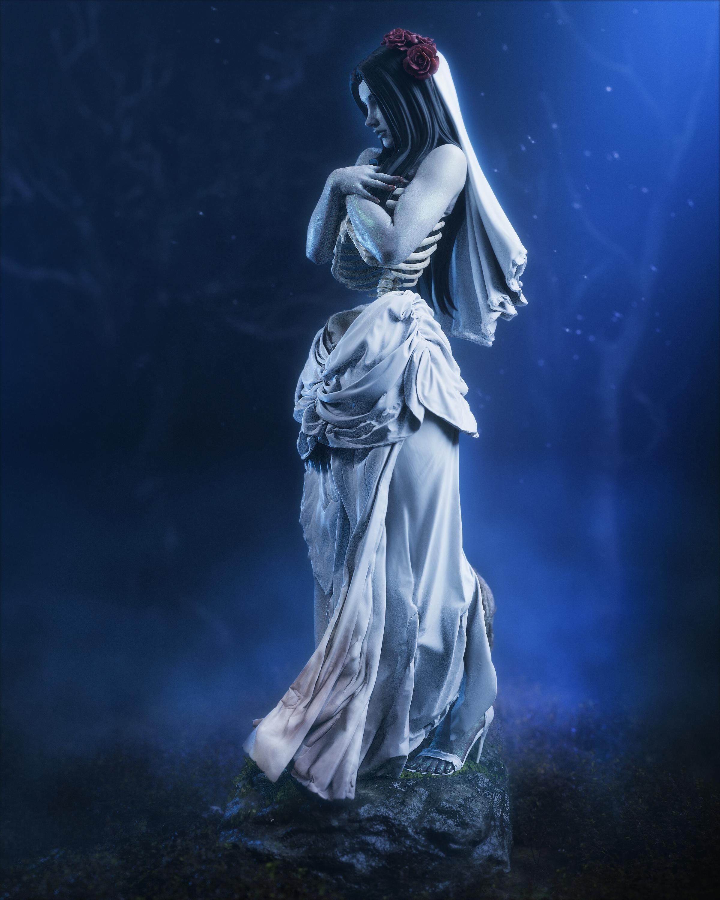 Undead Bride | Figurine | Collectible | Pin Up | CA 3D Studios