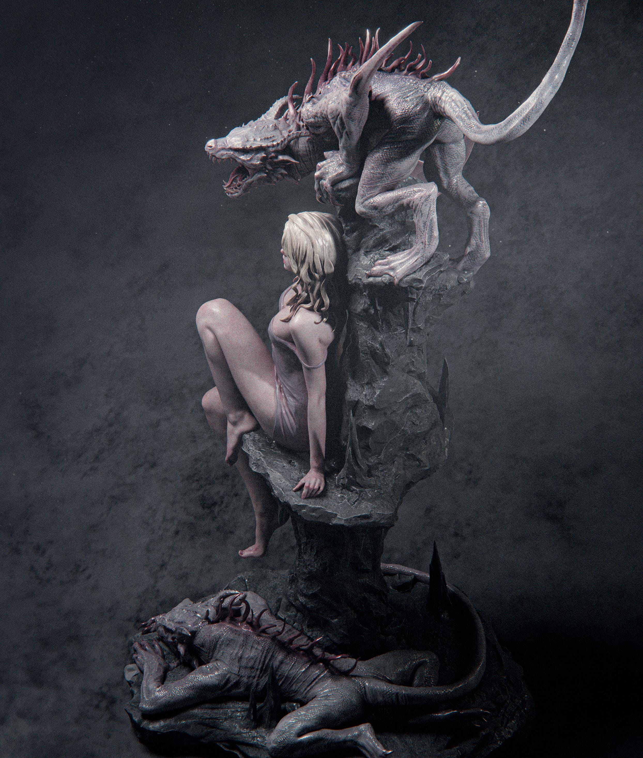 Elegy of the Wyrm |F| Figurine | Collectible | Pin Up | CA 3D Studios