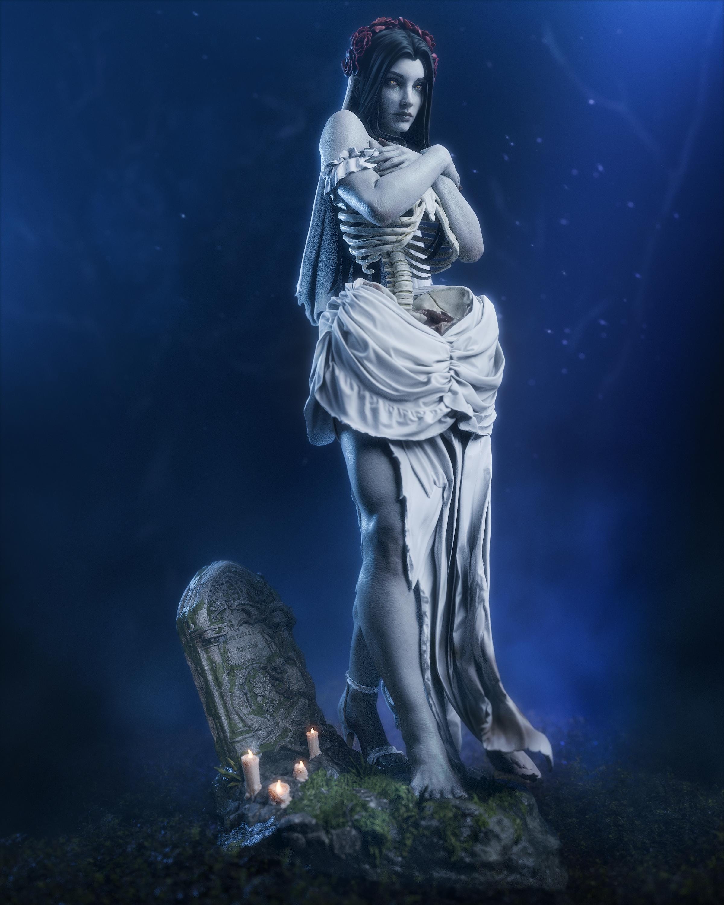 Undead Bride | Figurine | Collectible | Pin Up | CA 3D Studios