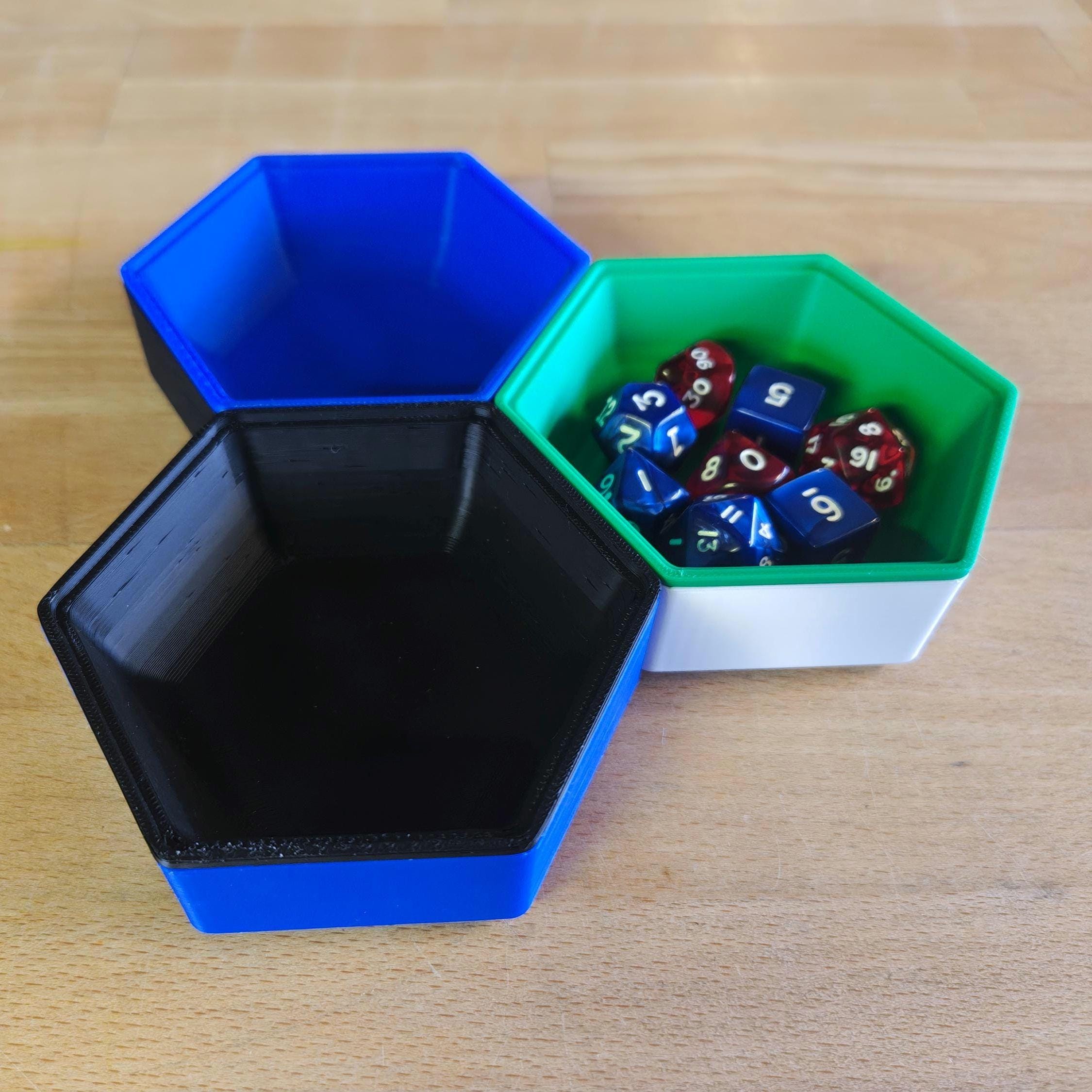 Magnetic Stackable Hexagonal Board Game Piece Tray made from PLA