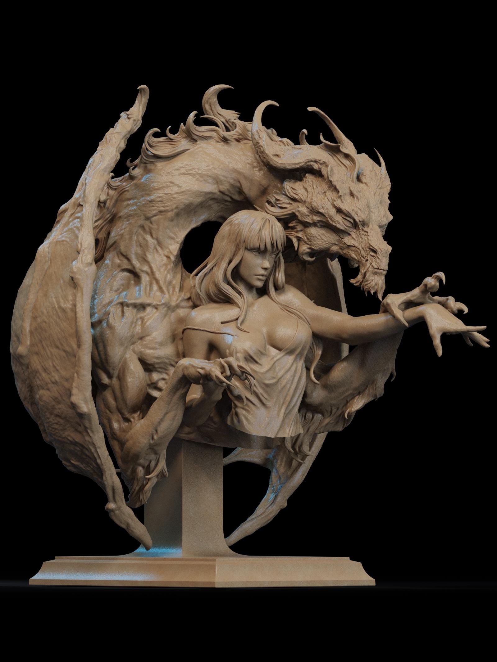 Dragon Lady | Bust | Figurine | Collectible | Pin Up | CA 3D Studios